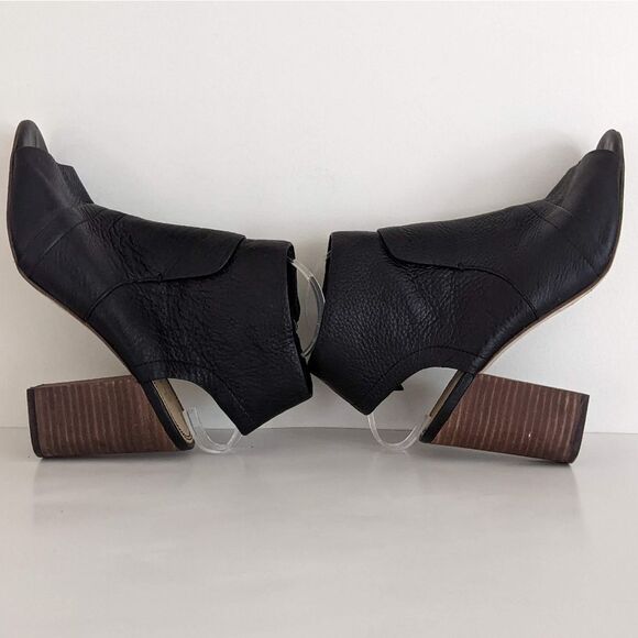 Splendid Darlene ll Black Leather Peep Toe Block Heel Sandals 9 - Picture 8 of 12